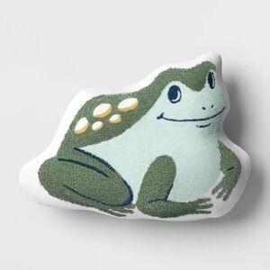 Room Essentials Frog Shaped Embroidered Cotton Throw Pillow Green - Target